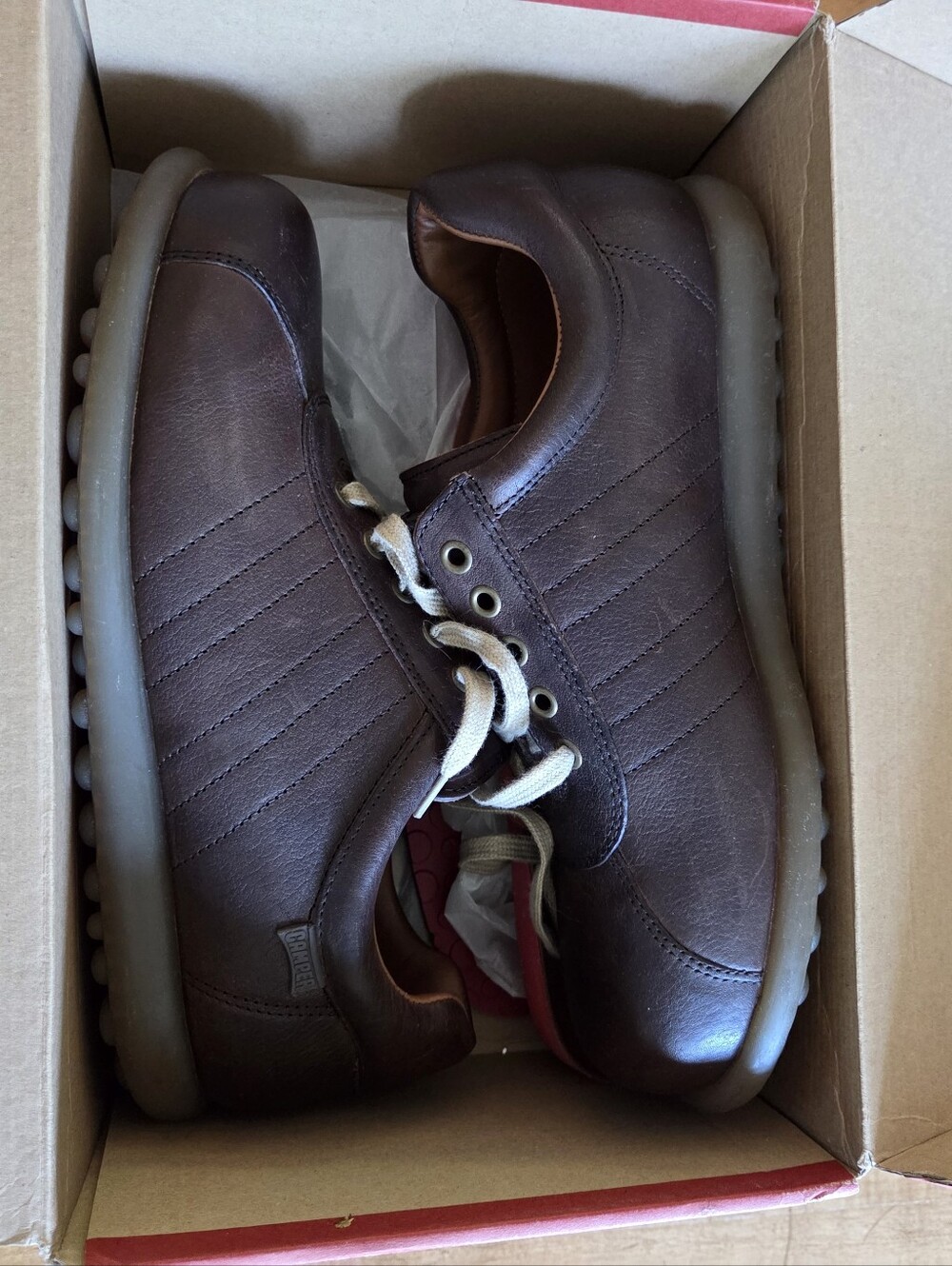 Camper Pelotas Ariel NWT Men’s Brown Leather Shoes with Cream & Brown Laces US10 - Picture 11 of 12
